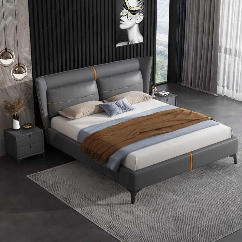Minimalist leather bed leather bed modern simple Nordic light luxury double bed master bedroom 1.8 meters soft wedding bed
Minimalist leather bed leather bed modern simple Nordic light luxury double bed master bedroom 1.8 meters soft wedding bed