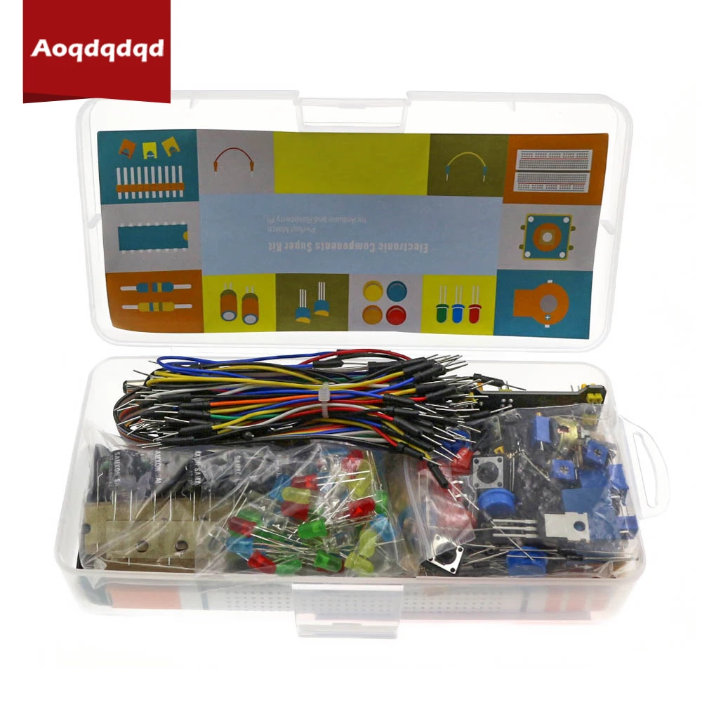 

Starter Kit Breadboard Resistor Capacitor Potentiometer Dunpont Cable Wire for Arduino UNO R3 Mega256 Raspberry Pi