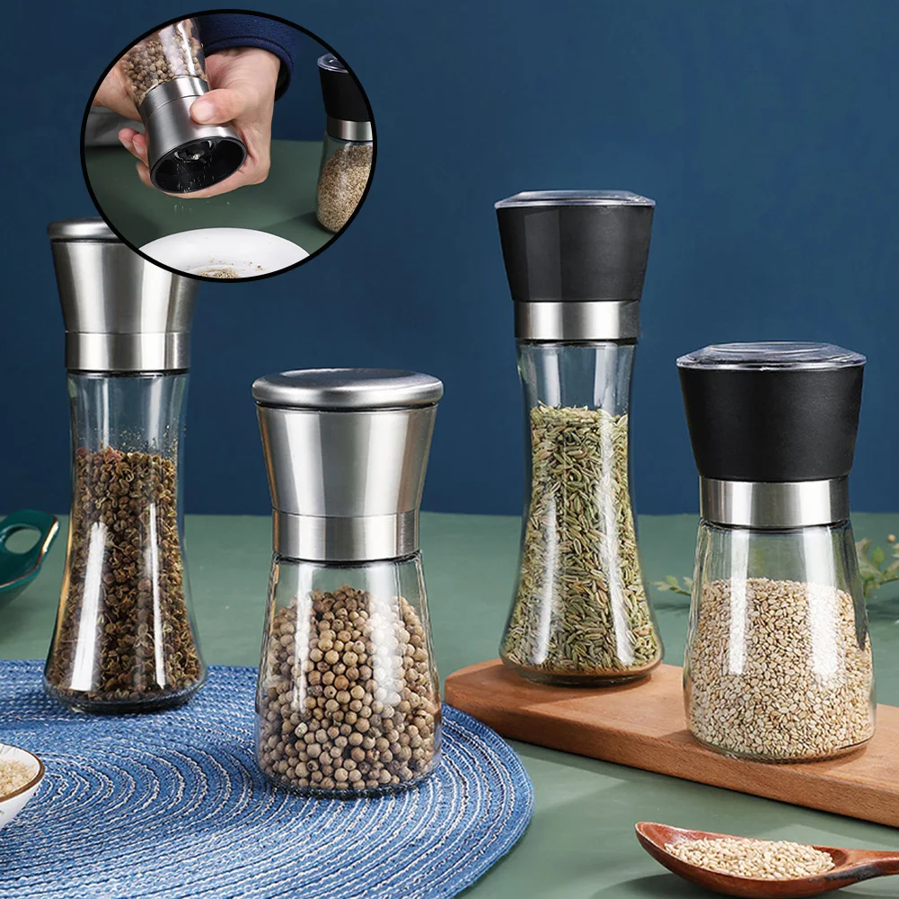 Stainless Steel Salt And Pepper Mill Grinder Spice Herp Glass Muller Hand Mill Grinding Bottle Kitchen Gadgets Glass Tools
Stainless Steel Salt And Pepper Mill Grinder Spice Herp Glass Muller Hand Mill Grinding Bottle Kitchen Gadgets Glass Tools
