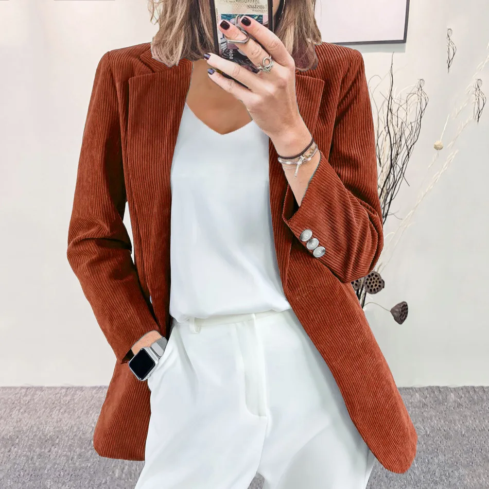 2023 New Corduroy Cropped Blazer Women Cardigan Temperament Slim Casual Professional Women's Jacket Coats
2023 New Corduroy Cropped Blazer Women Cardigan Temperament Slim Casual Professional Women's Jacket Coats