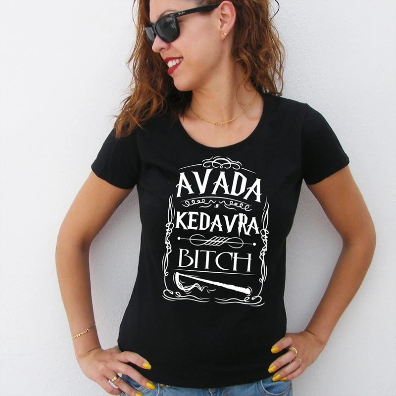Avada Kedavra Bitch T-Shirt Women Printed Graphic Tee Fashion Summer Girl Short Sleeve Tops Clothes for Women,Drop shipping
Avada Kedavra Bitch T-Shirt Women Printed Graphic Tee Fashion Summer Girl Short Sleeve Tops Clothes for Women,Drop shipping