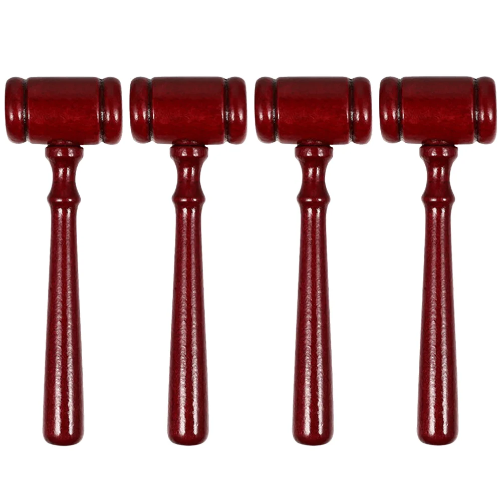 

4 Pcs Judge Hammer Wooden Small Gavel Mini Decor Toy Cognitive Gravel Judge's Educational Child