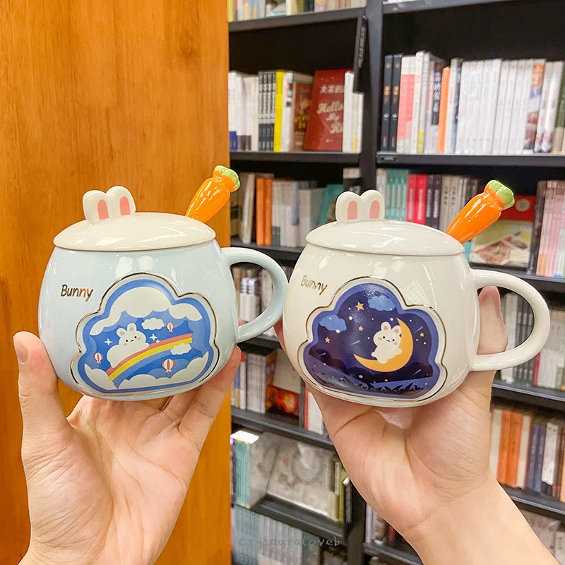 Cartoon Creative Radish Rabbit Mug with Lid Spoon Household Personality Oatmeal Cup Cute Gift Ceramic Cup 420ML
Cartoon Creative Radish Rabbit Mug with Lid Spoon Household Personality Oatmeal Cup Cute Gift Ceramic Cup 420ML