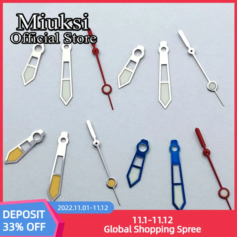 Miuksi silver blue watch hands green luminous hands fit NH35 NH36 ETA 2824 2836 Miyota 8205 8215 821A Mingzhu 2813 3804 movement
Miuksi silver blue watch hands green luminous hands fit NH35 NH36 ETA 2824 2836 Miyota 8205 8215 821A Mingzhu 2813 3804 movement