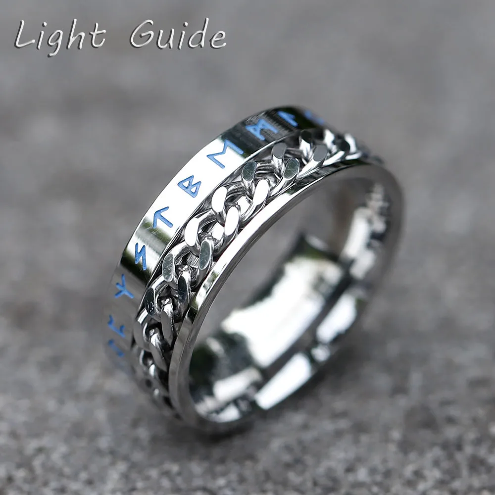 2022 NEW Men's 316L stainless-steel rings fashion Odin Viking rune with Rotatable chain RING Amulet Jewelry Gift free shipping
2022 NEW Men's 316L stainless-steel rings fashion Odin Viking rune with Rotatable chain RING Amulet Jewelry Gift free shipping