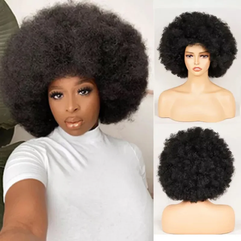 Short Afro Kinky Curly Hair Wigs For Black Women African Synthetic Fluffy And Soft Natural Looking Cosplay Fluffy Wigs
Short Afro Kinky Curly Hair Wigs For Black Women African Synthetic Fluffy And Soft Natural Looking Cosplay Fluffy Wigs