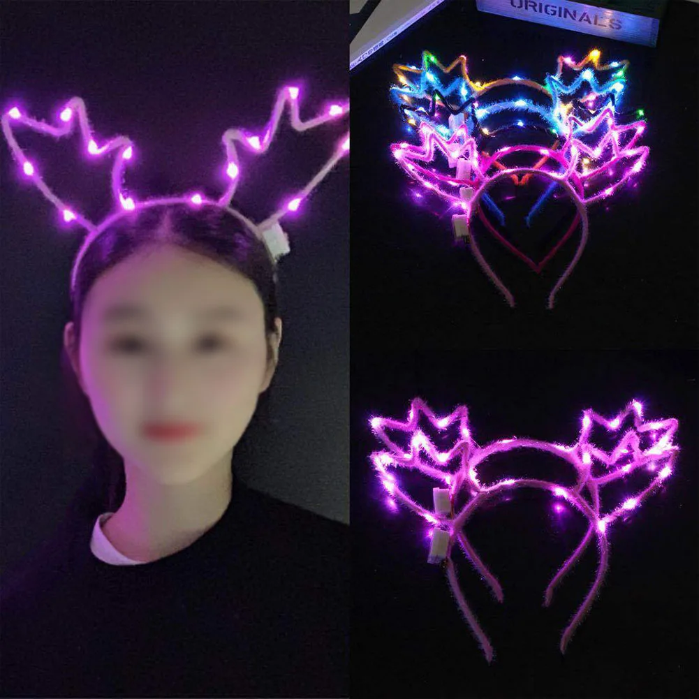 Blinking Glowing Light Glow In The Dark Antler Headband Colorful Elk Hair Band Women Accessories Headdress Prop Christmas Decor
Blinking Glowing Light Glow In The Dark Antler Headband Colorful Elk Hair Band Women Accessories Headdress Prop Christmas Decor