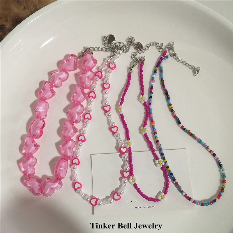 2022 Kpop Goth Cute Aesthetic Y2K Acrylic Pink Heart Flower Beaded Necklace For Women Egirl Harajuku Jewelry Accessories Gift
2022 Kpop Goth Cute Aesthetic Y2K Acrylic Pink Heart Flower Beaded Necklace For Women Egirl Harajuku Jewelry Accessories Gift