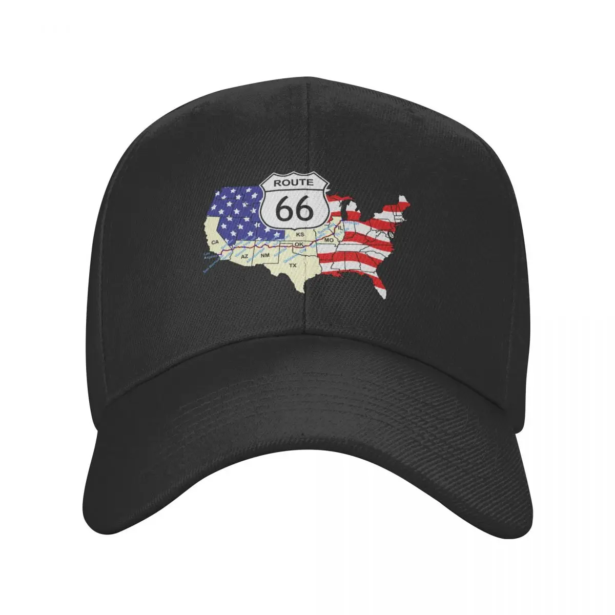 

Personalized Route 66 Baseball Cap for Men Women Adjustable Americas Highway Dad Hat Streetwear Snapback Caps Trucker Hats