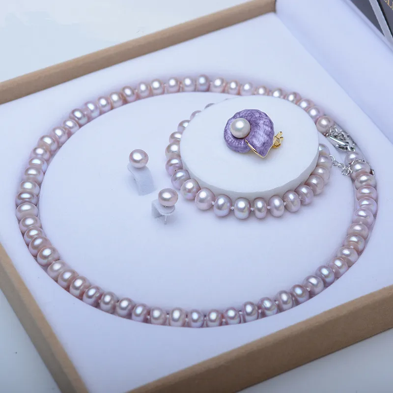 Natural Freshwater Pearl Necklace Set Nearly Flawless Pearl 4-Piece Set Fashion Light Luxury Jewelry Retro Beautiful Women Gift
Natural Freshwater Pearl Necklace Set Nearly Flawless Pearl 4-Piece Set Fashion Light Luxury Jewelry Retro Beautiful Women Gift