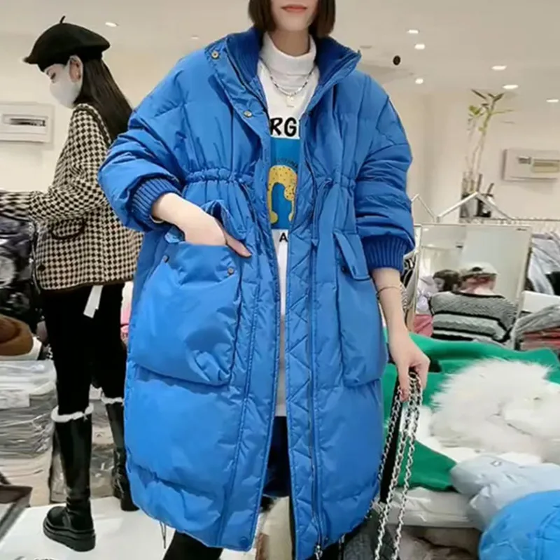 European station knitted splicing Klein Blue down jacket women's medium and long drawstring waist 2021 new thickened jacket
European station knitted splicing Klein Blue down jacket women's medium and long drawstring waist 2021 new thickened jacket