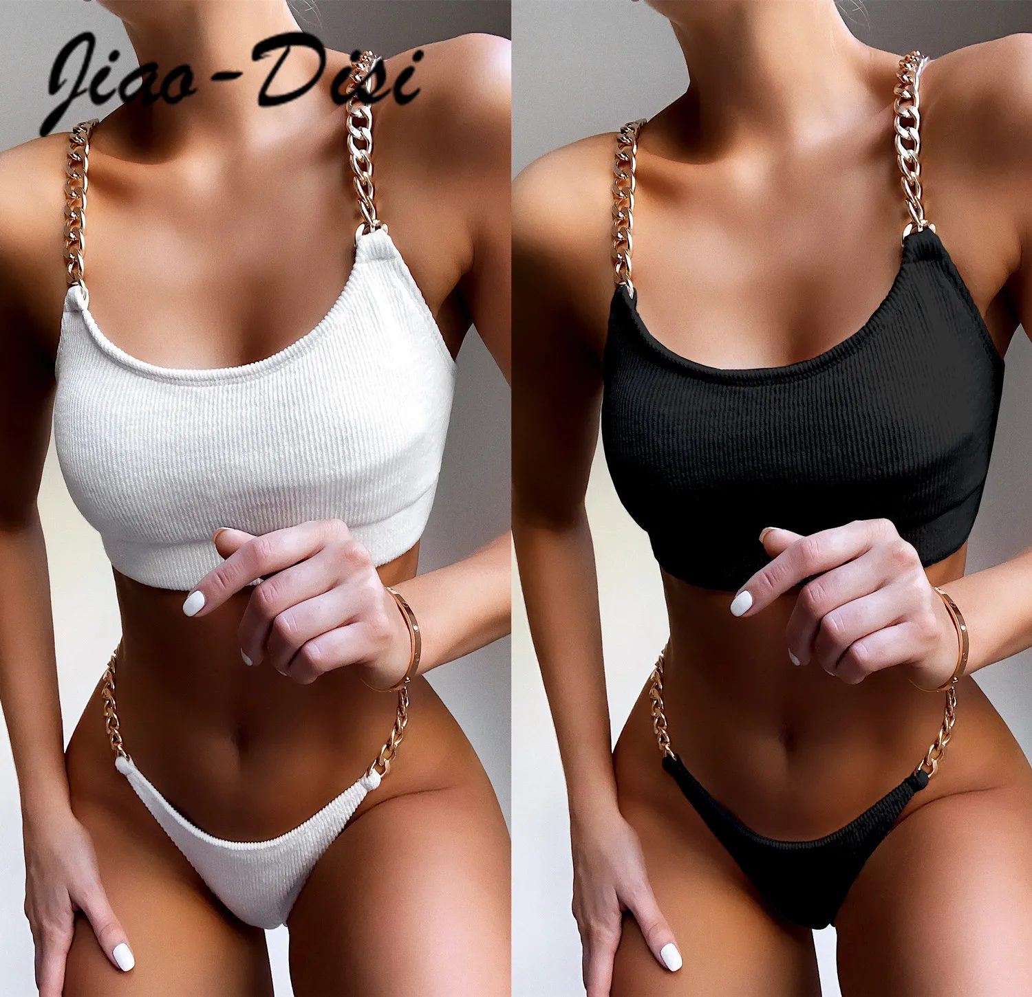 Women Sexy Black White Chain Swimsuit Solid Low Waist Push Up Brazilian Bikini Stroje Swimsuit
Women Sexy Black White Chain Swimsuit Solid Low Waist Push Up Brazilian Bikini Stroje Swimsuit