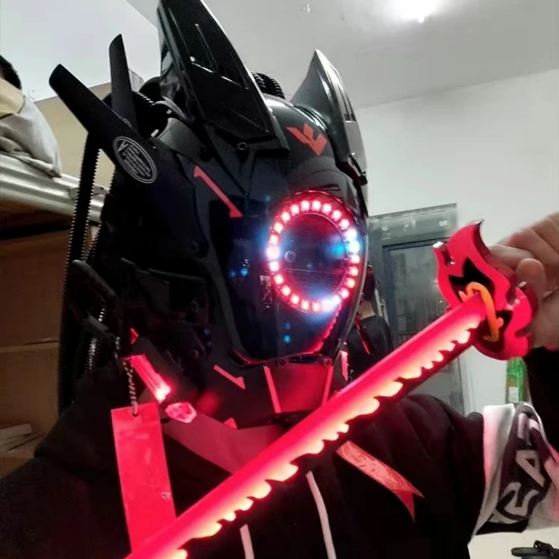 Женская маска самурая Shinobi, шлем в стиле киберпанк, крутая маска в стиле дреды для косплея со светодиодными косами, волнистые крылья, Рождест...
Женская маска самурая Shinobi, шлем в стиле киберпанк, крутая маска в стиле дреды для косплея со светодиодными косами, волнистые крылья, Рождест...