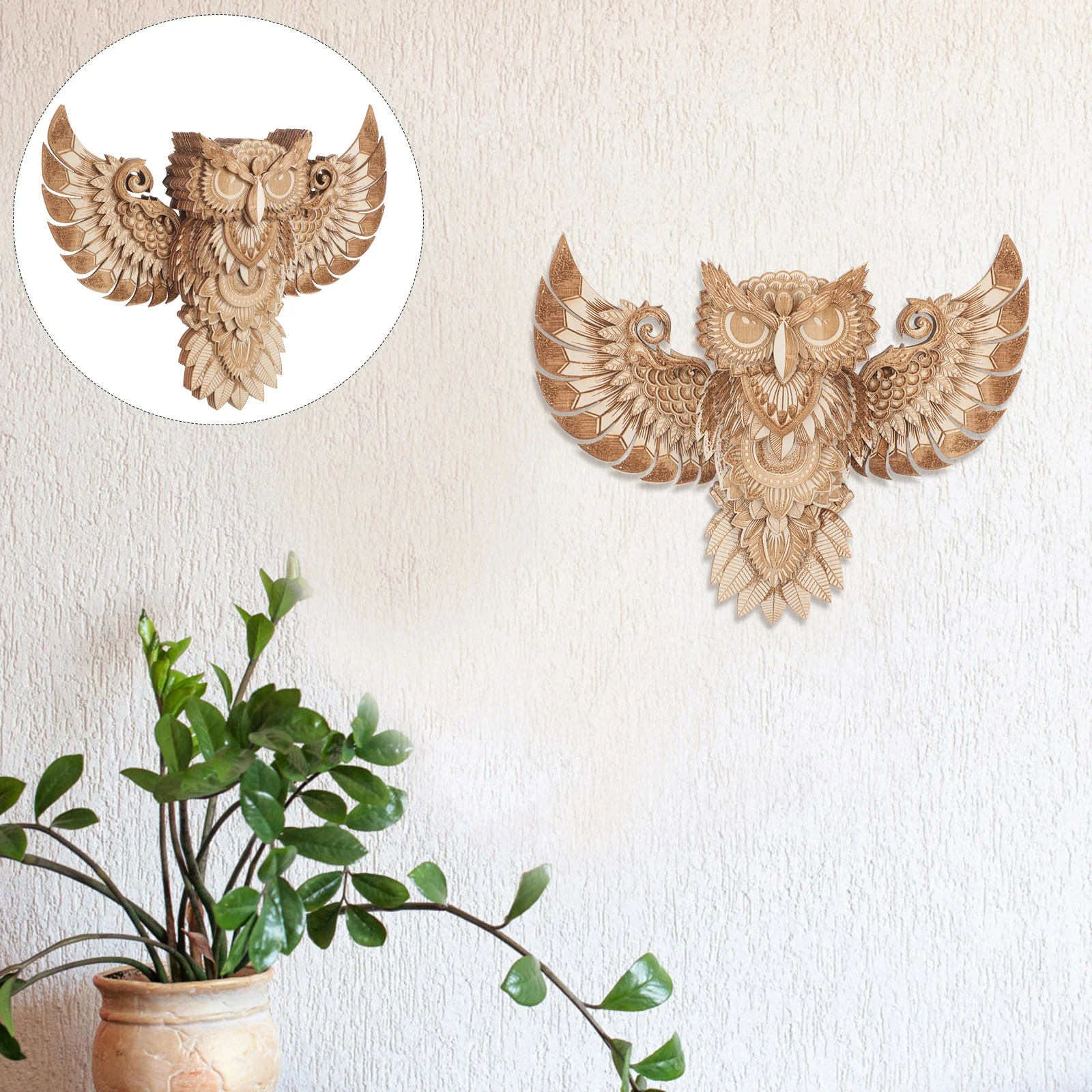 Home Decoration Wooden Owl Ornament Carving Decorations Festival Party Hanging Wall 
Home Decoration Wooden Owl Ornament Carving Decorations Festival Party Hanging Wall