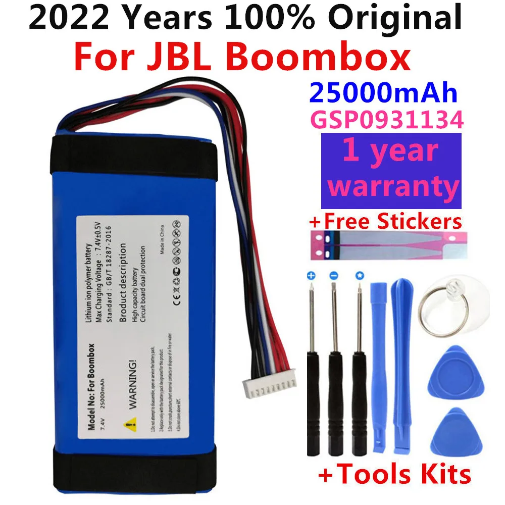 100% Original New 25000mah GSP0931134 01 Battery for JBL Boombox Player Speaker Batterie Batteries tracking number with tools
100% Original New 25000mah GSP0931134 01 Battery for JBL Boombox Player Speaker Batterie Batteries tracking number with tools