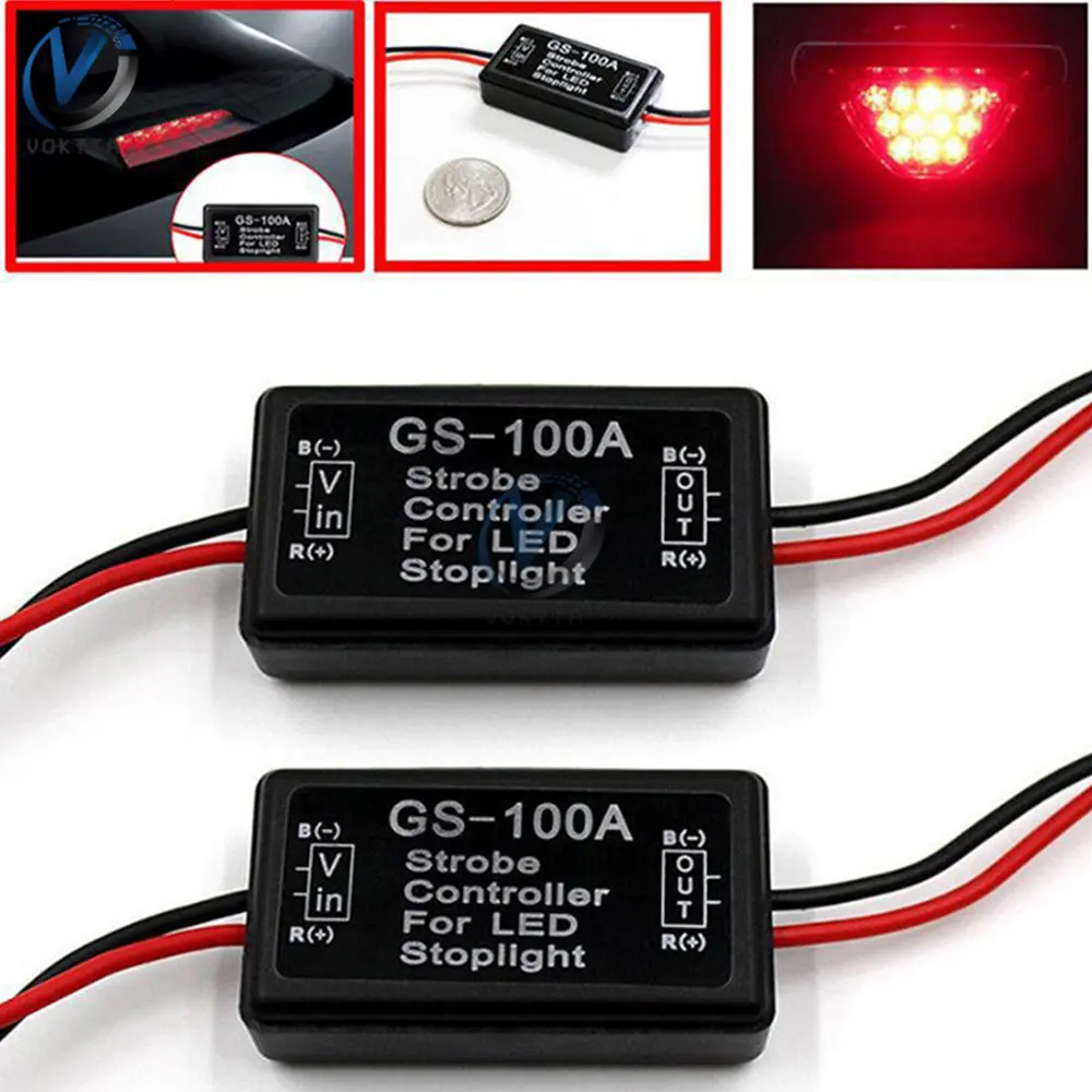 DC12-24V 2A 24W Brake Light Flash Controller Module GS-100A Flasher Controller for Car LED Brake Stop Light Lamp Controller
DC12-24V 2A 24W Brake Light Flash Controller Module GS-100A Flasher Controller for Car LED Brake Stop Light Lamp Controller