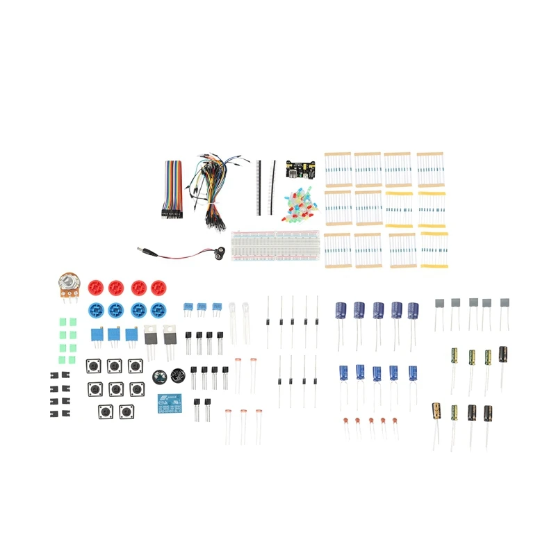 

DIY Electronics Basic Starter Kit Breadboard,Jumper Wires,Resistors,Buzzer Set For Arduino UNO R3 Mega 256