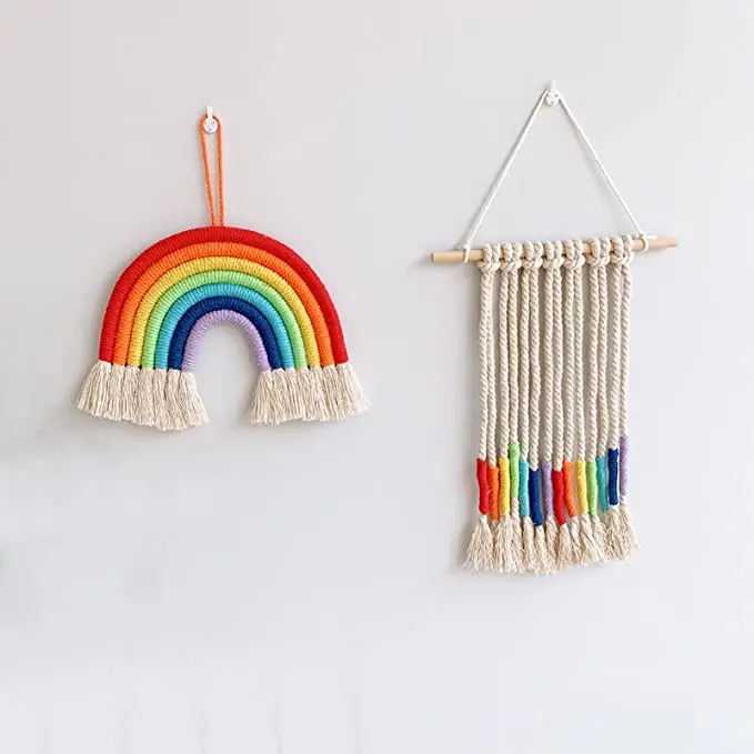 Rainbow Wall Hanging Set of 1 Macrame Decor Boho Weaving Ornament Modern Home Decoration Accessories Handmade Woven for Bedroom
Rainbow Wall Hanging Set of 1 Macrame Decor Boho Weaving Ornament Modern Home Decoration Accessories Handmade Woven for Bedroom