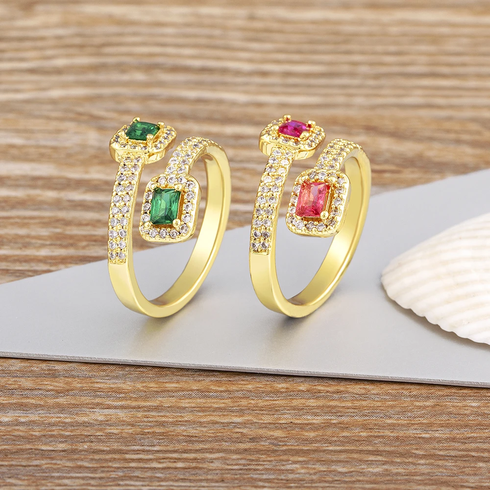 Nidin Simple Rectangle Shape Shine Zircon 4 Colors Open Rings For Women Gold Plated Adjustable Finger Jewelry Party Gift Femme
Nidin Simple Rectangle Shape Shine Zircon 4 Colors Open Rings For Women Gold Plated Adjustable Finger Jewelry Party Gift Femme