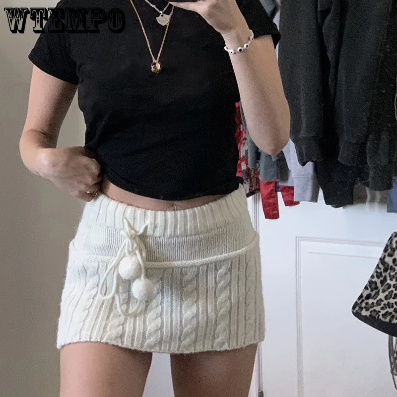Y2k Knitted Mini Skirts Lace Up Fur Cute Sweet Pencil Skirt Twist Skinny Low Waisted Short Women Skirts Autumn Chic Clothes
Y2k Knitted Mini Skirts Lace Up Fur Cute Sweet Pencil Skirt Twist Skinny Low Waisted Short Women Skirts Autumn Chic Clothes