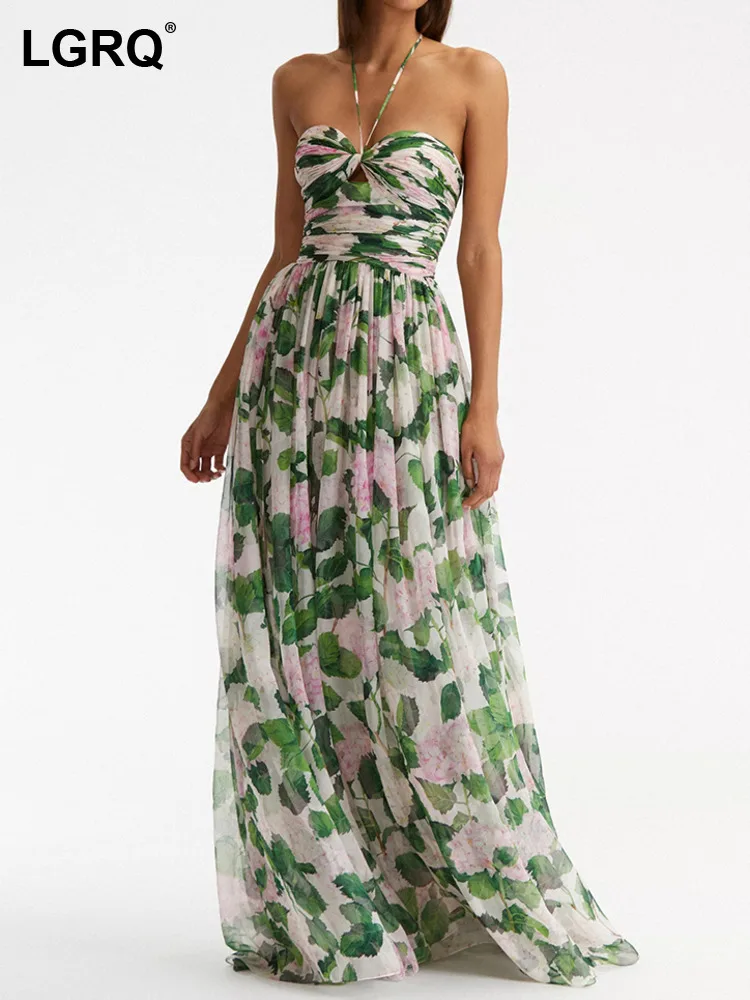 LGRQ 2023 Summer New Long Dress For Women Halter Sleeveless High Waist Hit Color Patchwork Print Slim Dresses Female 19J4087 
LGRQ 2023 Summer New Long Dress For Women Halter Sleeveless High Waist Hit Color Patchwork Print Slim Dresses Female 19J4087