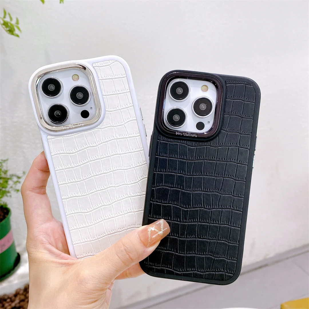 Luxury Crocodile Leather Phone Case For iphone Cover 14 13 12 11 Pro Max CNC 6D Electroplated Lens Frame Full Protect Dustproof
Luxury Crocodile Leather Phone Case For iphone Cover 14 13 12 11 Pro Max CNC 6D Electroplated Lens Frame Full Protect Dustproof