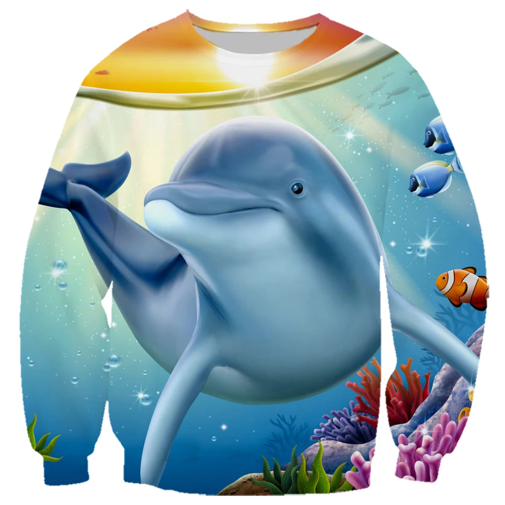 

CLOOCL морская фотография, дельфин коралловый, 3D, с принтом, худи, пальто на молнии, спортивная одежда, Подростковая уличная одежда, мужская оде...