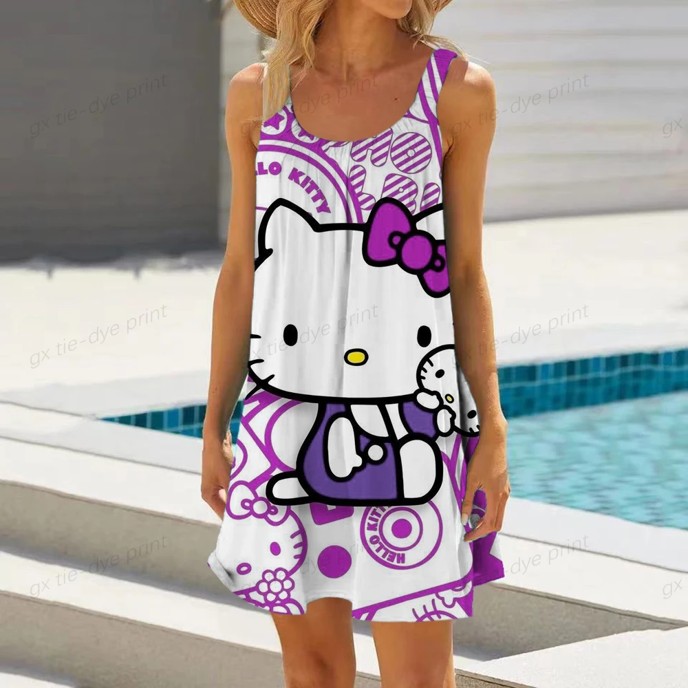 Новинка, сексуальные платья Hello Kitty, женское платье на бретельках, летнее пляжное мини-платье, свободное Женское Платье трапециевидного силуэта, плиссированное платье
Новинка, сексуальные платья Hello Kitty, женское платье на бретельках, летнее пляжное мини-платье, свободное Женское Платье трапециевидного силуэта, плиссированное платье