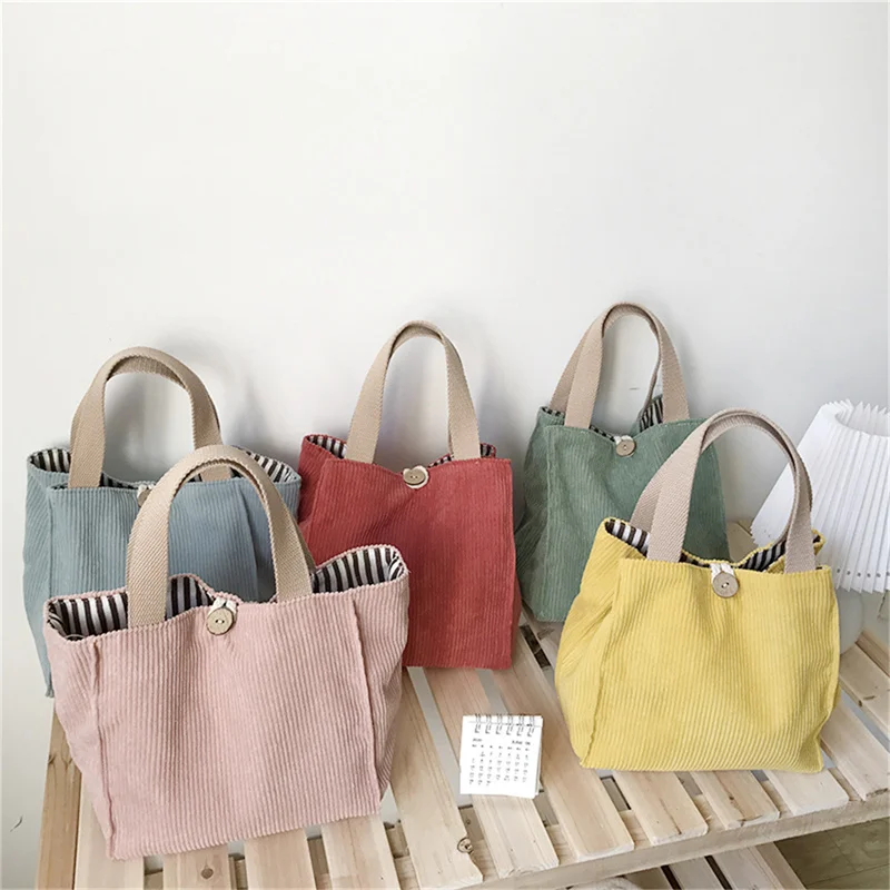 Lunch Bag Corduroy Canvas Lunch Box Picnic Tote Cotton Cloth Small Handbag Pouch Dinner Container Food Storage Bags For Ladies
Lunch Bag Corduroy Canvas Lunch Box Picnic Tote Cotton Cloth Small Handbag Pouch Dinner Container Food Storage Bags For Ladies