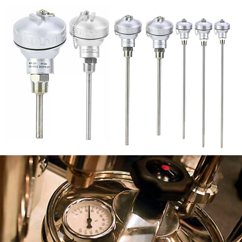 1pc RTD PT100 Temperature Sensor Head Thread PT1/2'' Protective Tube 50-400mm Stainless Steel Terminal Head Measuring Access
1pc RTD PT100 Temperature Sensor Head Thread PT1/2'' Protective Tube 50-400mm Stainless Steel Terminal Head Measuring Access