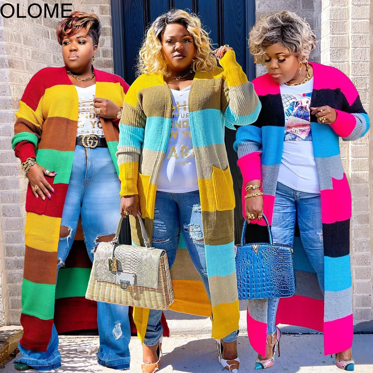 Autumn Winter Fashion Women Sweater Big Size Contrast Colors Long Sleeves Cardigan Pockets Knitting Casual Sweaters Outwear
Autumn Winter Fashion Women Sweater Big Size Contrast Colors Long Sleeves Cardigan Pockets Knitting Casual Sweaters Outwear