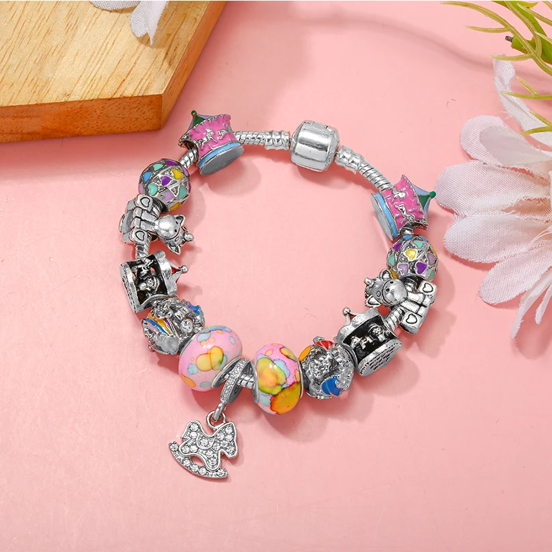 Summer Sun Carousel & Dreamy Unicorn Charms Beads Bracelets With Pendants Fits Brand Jewelry Gift Bracelet For Women New Arrival
Summer Sun Carousel & Dreamy Unicorn Charms Beads Bracelets With Pendants Fits Brand Jewelry Gift Bracelet For Women New Arrival