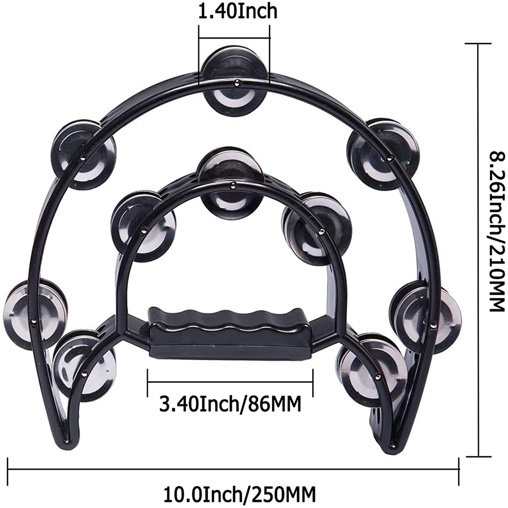 2Pack 10 Inch Double Row Tambourine for Adult,Half Moon Musical Tambourine 20 Metal Jingles Hand Held Percussion Drum
2Pack 10 Inch Double Row Tambourine for Adult,Half Moon Musical Tambourine 20 Metal Jingles Hand Held Percussion Drum