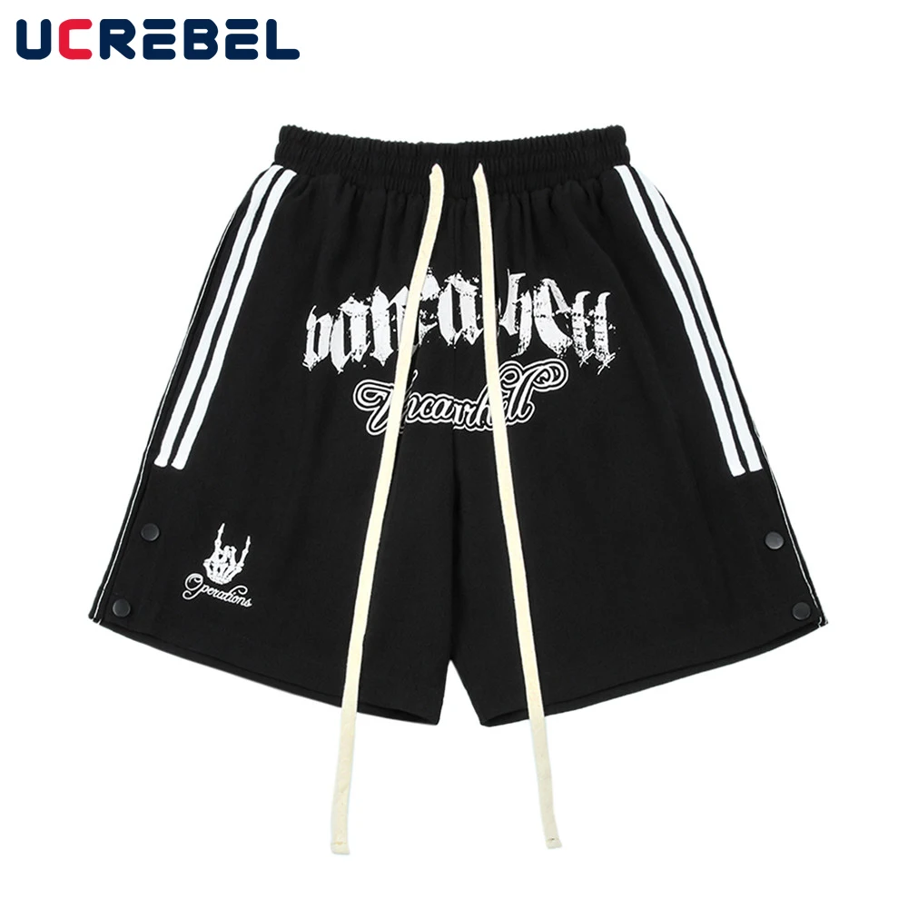 Letter Print Casual Shorts Mens Punk Style Summer Knee-length Shorts Streetwear Side Breasted Split-Hem Loose Half Pants Men
Letter Print Casual Shorts Mens Punk Style Summer Knee-length Shorts Streetwear Side Breasted Split-Hem Loose Half Pants Men