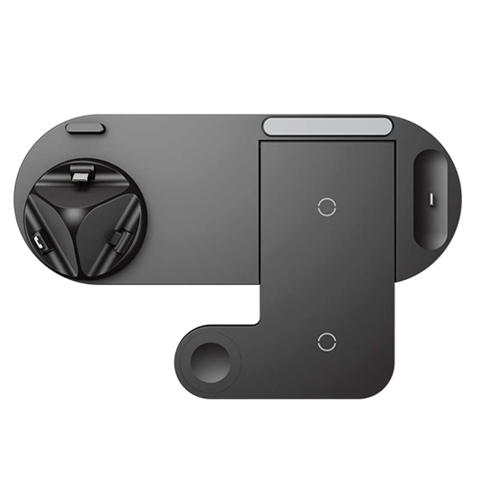 Беспроводная зарядная док-станция 6-в-1, легкая беспроводная зарядная док-станция с вращением на 360 градусов для смартфонов, умных часов 
Беспроводная зарядная док-станция 6-в-1, легкая беспроводная зарядная док-станция с вращением на 360 градусов для смартфонов, умных часов