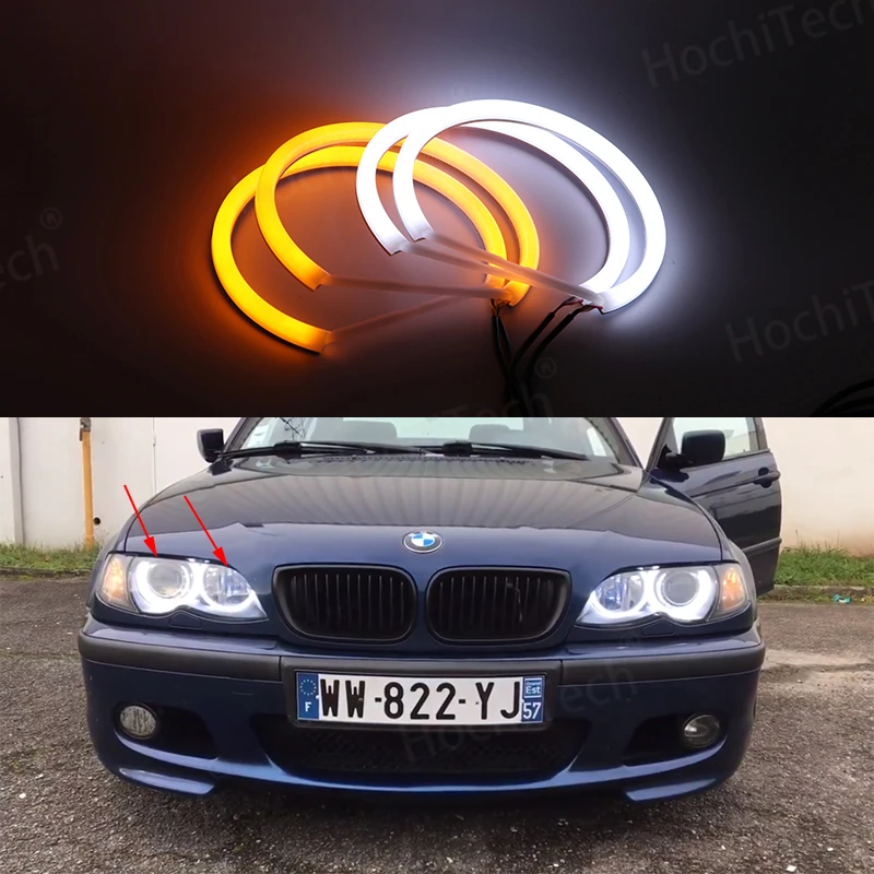 

LED Cotton Angel Eyes halo rings daytime light for BMW 3 series E46 316i 318i 320d 320i 323i 328i 330i 325xi 330d 330xi 1998-05