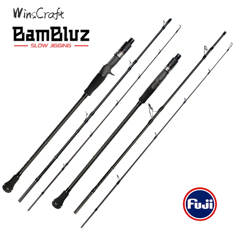 

WinsCraft Full Fuji Portable Slow Jigging Rod 3 Section 1.9M High Carbon Casting Spinning Ocean Boat Rod Lure Weight 160-250