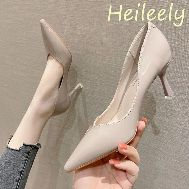 7.5cm Fashion New Thin High Heels Pointed Toe Patent Leather Pumps Ladies Dress Shoes for Women 38 39
7.5cm Fashion New Thin High Heels Pointed Toe Patent Leather Pumps Ladies Dress Shoes for Women 38 39