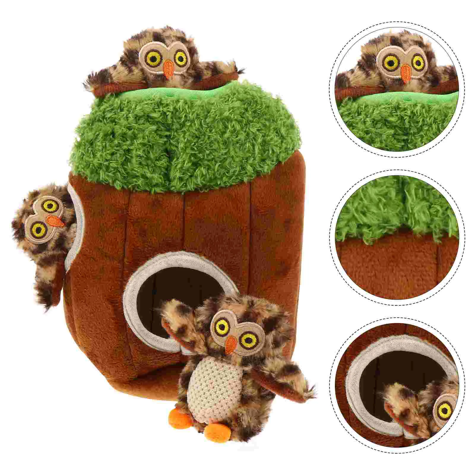 Plush Hide and Seek Activity Chew Toys Cartoon Tree Hole Set Christmas Gift Birthday Gift Molar Supplies 4pcs, Owl Tree Hole
Plush Hide and Seek Activity Chew Toys Cartoon Tree Hole Set Christmas Gift Birthday Gift Molar Supplies 4pcs, Owl Tree Hole