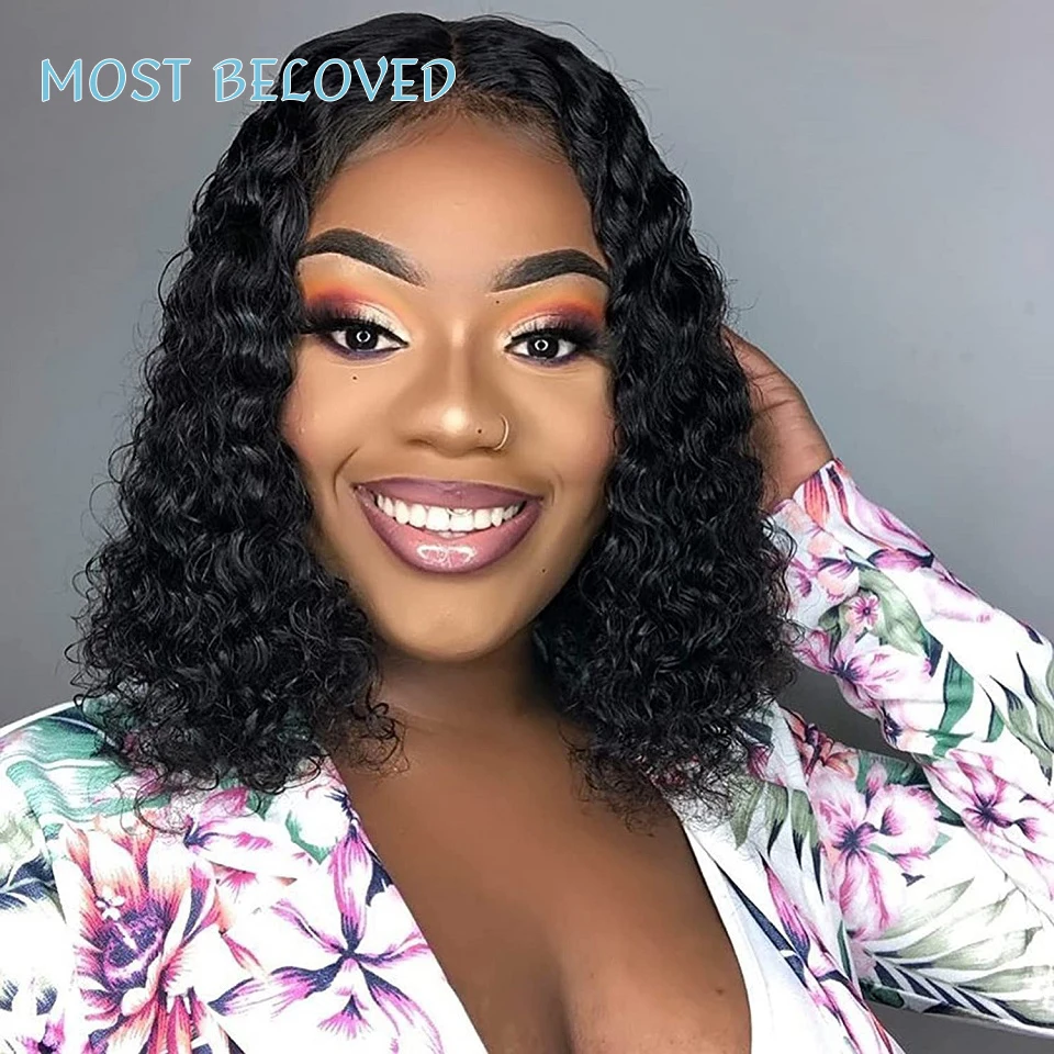 Curly Short Bob Lace Front Human Hair Wigs T-part Brazilian Lace Frontal Wig Pre Pluck Remy Deep Wave Bob Wig For Black Women
Curly Short Bob Lace Front Human Hair Wigs T-part Brazilian Lace Frontal Wig Pre Pluck Remy Deep Wave Bob Wig For Black Women