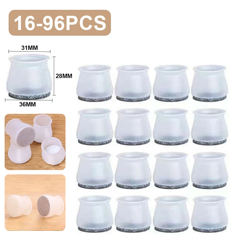 16-96pcs Silicone Chair Leg Protector Furniture Legs Caps Floor Protectors Non-Slip Durable Sofa Chair Table Glides Feet Cap
16-96pcs Silicone Chair Leg Protector Furniture Legs Caps Floor Protectors Non-Slip Durable Sofa Chair Table Glides Feet Cap