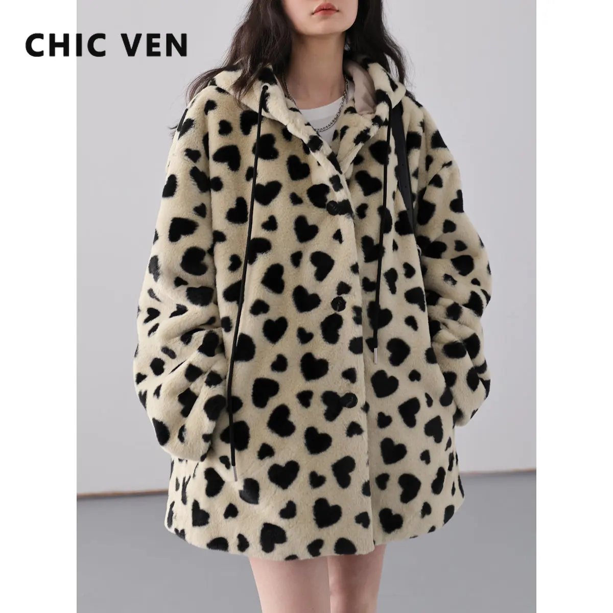 CHIC VEN Korean Women's Loose Hooded Jacket Single Breasted Thick Plush Coat Female Outwear Top Clothing Autumn Winter 2023
CHIC VEN Korean Women's Loose Hooded Jacket Single Breasted Thick Plush Coat Female Outwear Top Clothing Autumn Winter 2023