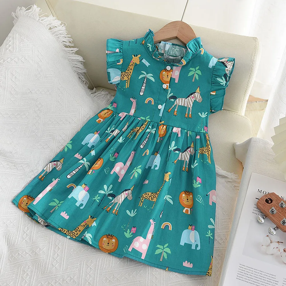 2022 New Summer Baby Girls Dress Cartoon Animals Print Birthday Party Princess Dress Children Kids Toddler Girl Clothing
2022 New Summer Baby Girls Dress Cartoon Animals Print Birthday Party Princess Dress Children Kids Toddler Girl Clothing