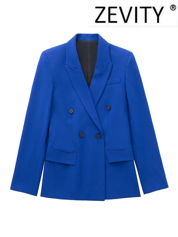 ZEVITY Women Fashion Double Breasted Blazer Coat Vintage Long Sleeve Flap Pockets Female Outerwear Chic Veste Femme
ZEVITY Women Fashion Double Breasted Blazer Coat Vintage Long Sleeve Flap Pockets Female Outerwear Chic Veste Femme