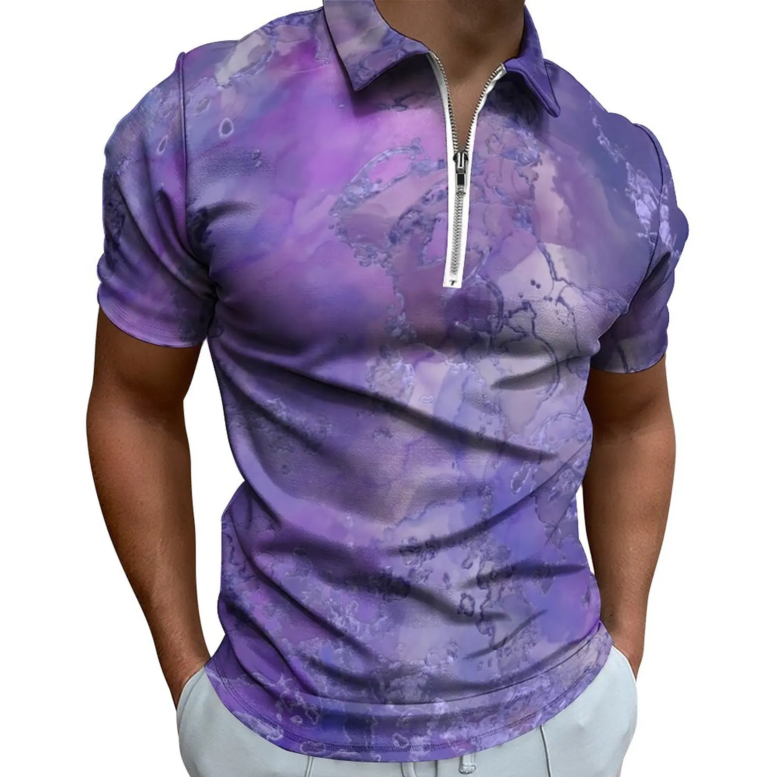 Рубашка-поло мужская оверсайз с принтом под мраморные чернила
Рубашка-поло мужская оверсайз с принтом под мраморные чернила