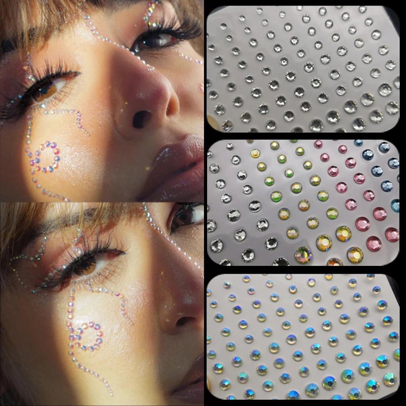 

Eyeliner Eyeshadow Face Diamonds Festival Body Decoration Temporary Tattoos Jewels Stickers Self Adhesive Makeup Nail Rhinestone