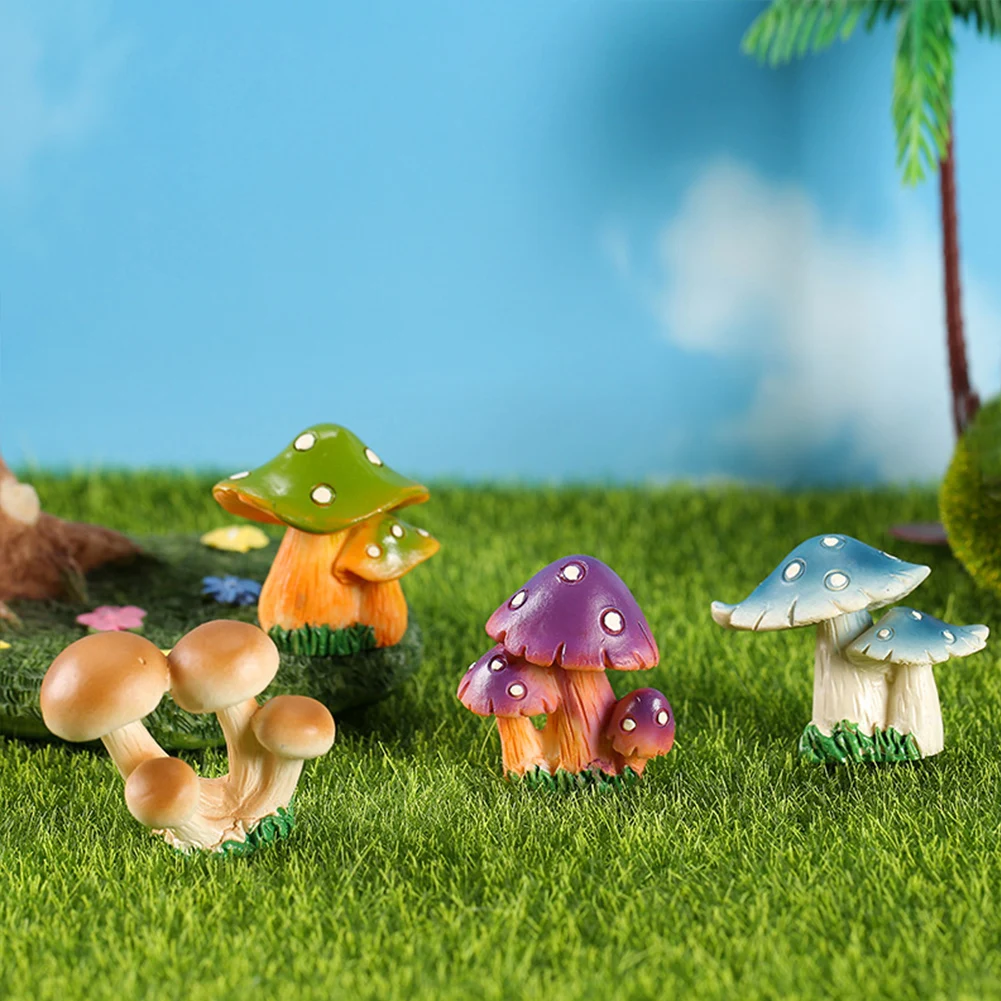 

1pcs Mushroom Resin Room Decor Fairy Garden Decoration Home Miniature Micro Landscape Dollhouse Moss Terrarium Figurines Crafts