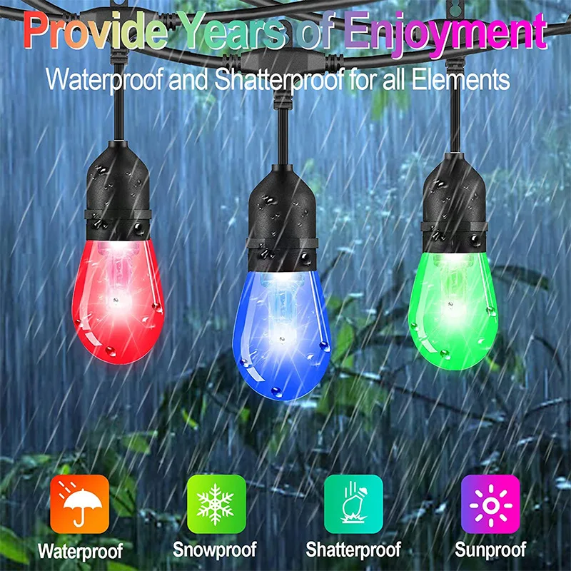 S14 LED String Lights E27 Retro Edison Filament Bulb Outdoor Christmas Decoration Garlands Patio Porch Lights 220v/110v Plug 
S14 LED String Lights E27 Retro Edison Filament Bulb Outdoor Christmas Decoration Garlands Patio Porch Lights 220v/110v Plug