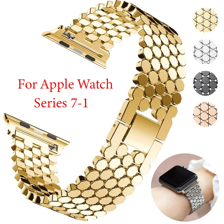 Роскошный Полировочный женский ремешок для часов Apple Watch 41 мм 38 мм 40 мм, ремешок из нержавеющей стали Fishscale для IWatch Series 7 Se 6 5 4 3
Роскошный Полировочный женский ремешок для часов Apple Watch 41 мм 38 мм 40 мм, ремешок из нержавеющей стали Fishscale для IWatch Series 7 Se 6 5 4 3