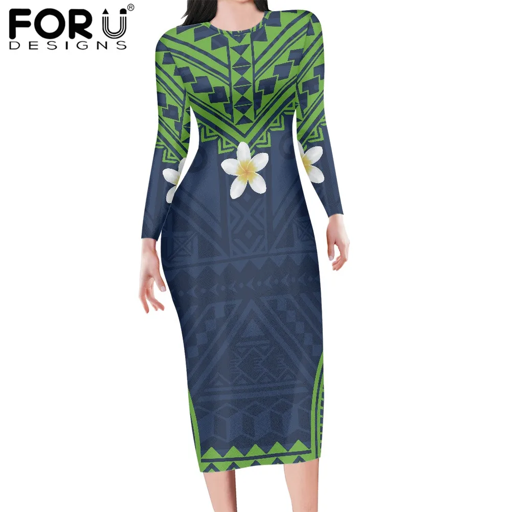 FORUDESIGNS New Elegant Lady Sexy Party Dress Polynesian Frangipani Female Long Sleeves Maxi Round Neck Bodycon Vestidos Femme
FORUDESIGNS New Elegant Lady Sexy Party Dress Polynesian Frangipani Female Long Sleeves Maxi Round Neck Bodycon Vestidos Femme